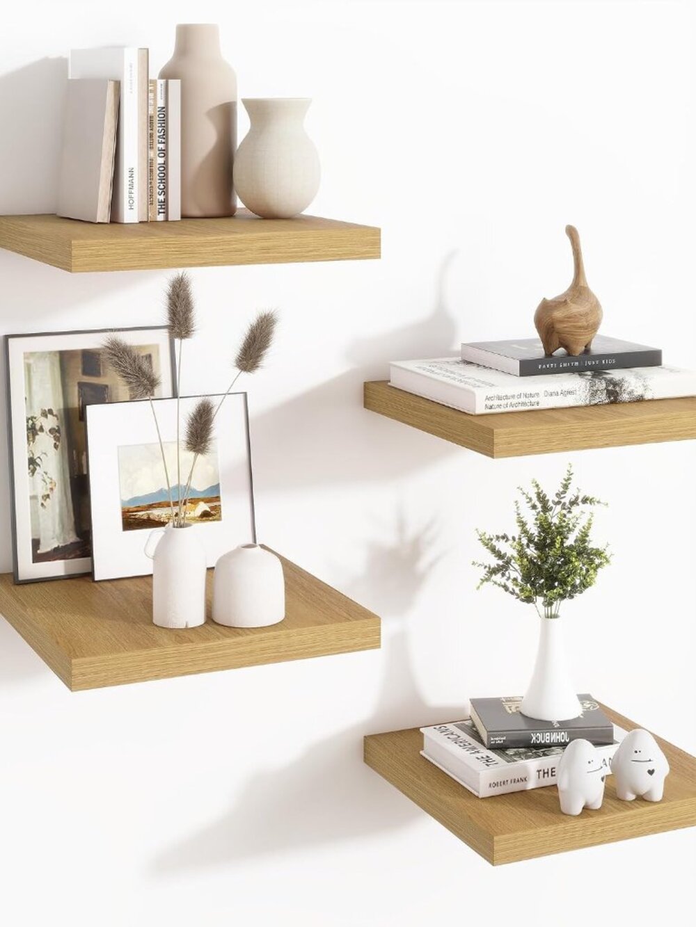 Floating Shelves 12 Inch Square With Invisible Brackets Small Wall Shelf 4 PCS F